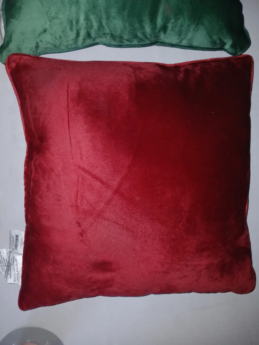 Holiday Time Velvet Throw Pillow Duo - Green & Red